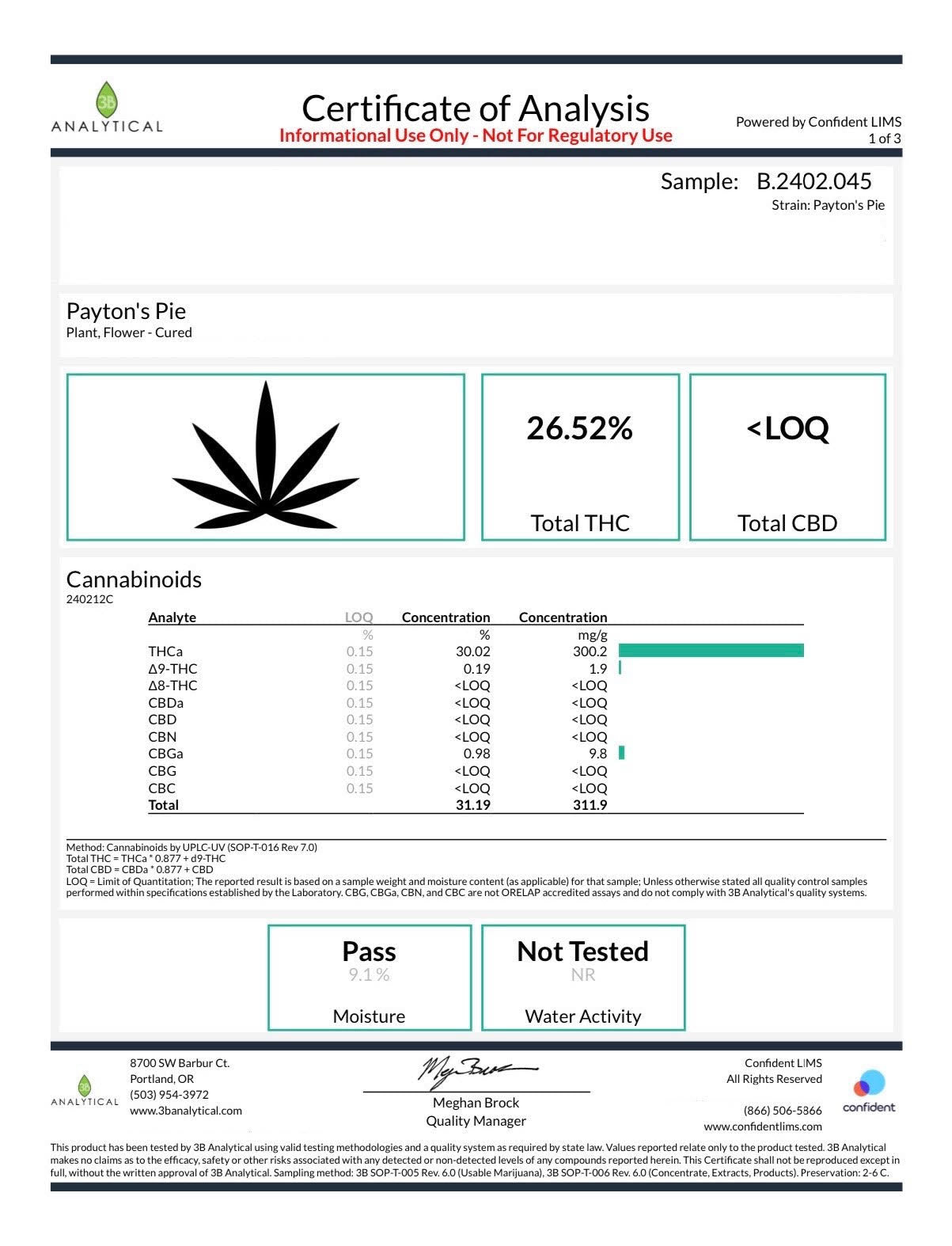 Payton's Pie top shelf indoor hemp flower